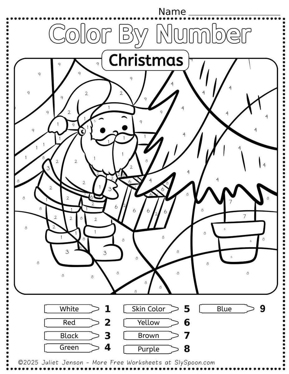 10 Free Printable Christmas Themed Color By Number Worksheets For Easy Holiday Activities Sly Spoon 10 Free Printable Christmas Themed Color By Number Worksheets For Easy Holiday Activities Sly Spoon