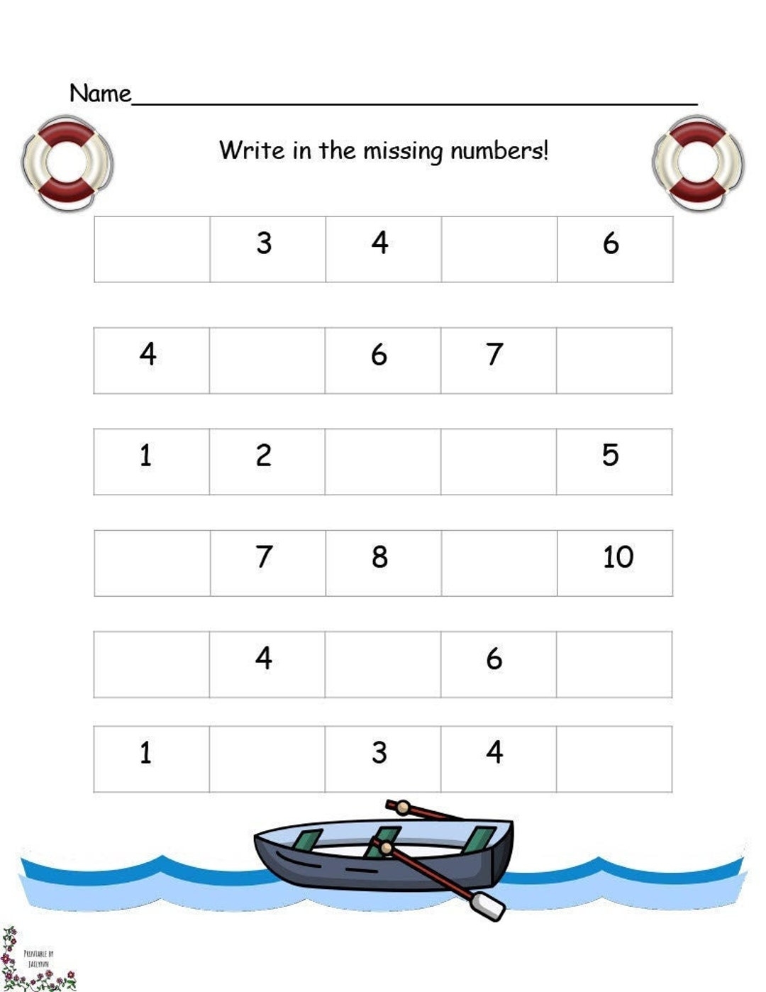 10 Printable Worksheets Number Sequence Fill In The Missing Numbers 1 Up To 29 Preschool Kindergarten Math Etsy Canada