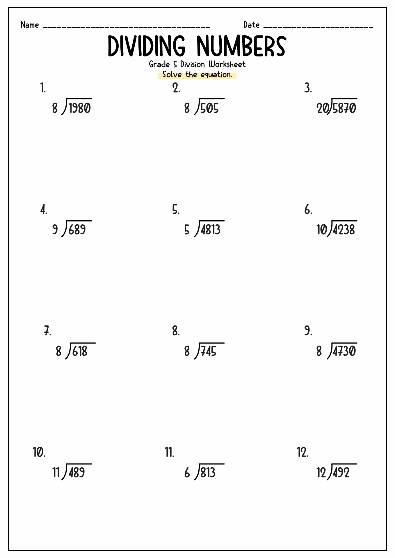 15 Free Division Worksheets For 5th Grade Free PDF At Worksheeto