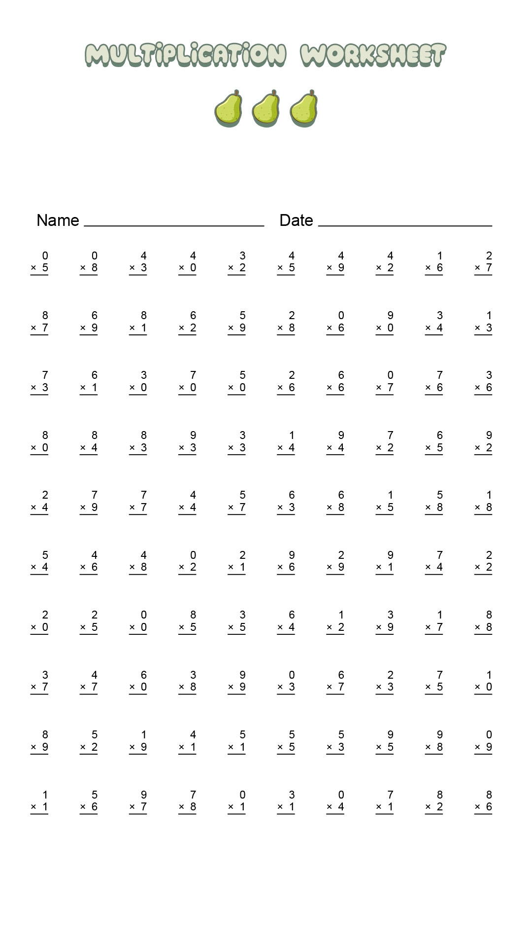 19 Timed Multiplication Worksheets Free PDF At Worksheeto 19 Timed Multiplication Worksheets Free PDF At Worksheeto