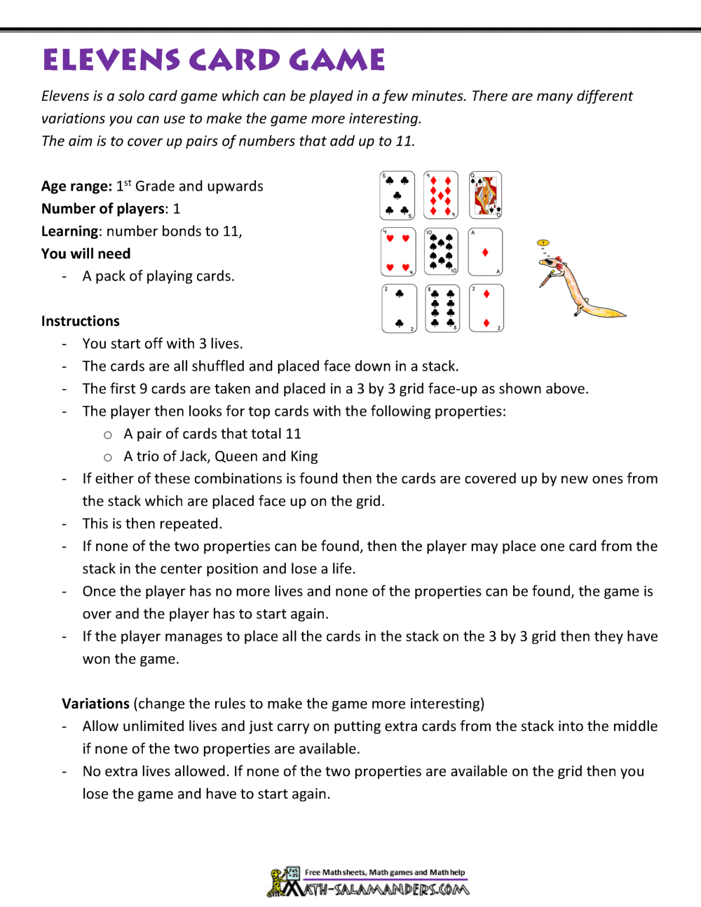1st Grade Math Games