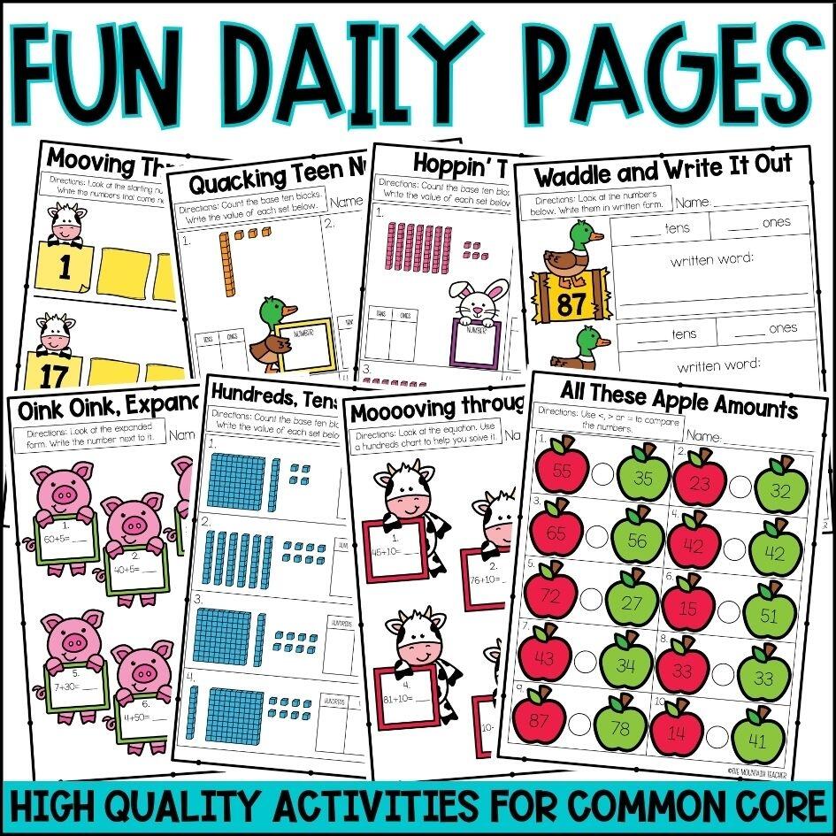 1st Grade Math Worksheets And Activities Year Long Print And Digital Bundle The Mountain Teacher 1st Grade Math Worksheets And Activities Year Long Print And Digital Bundle The Mountain Teacher