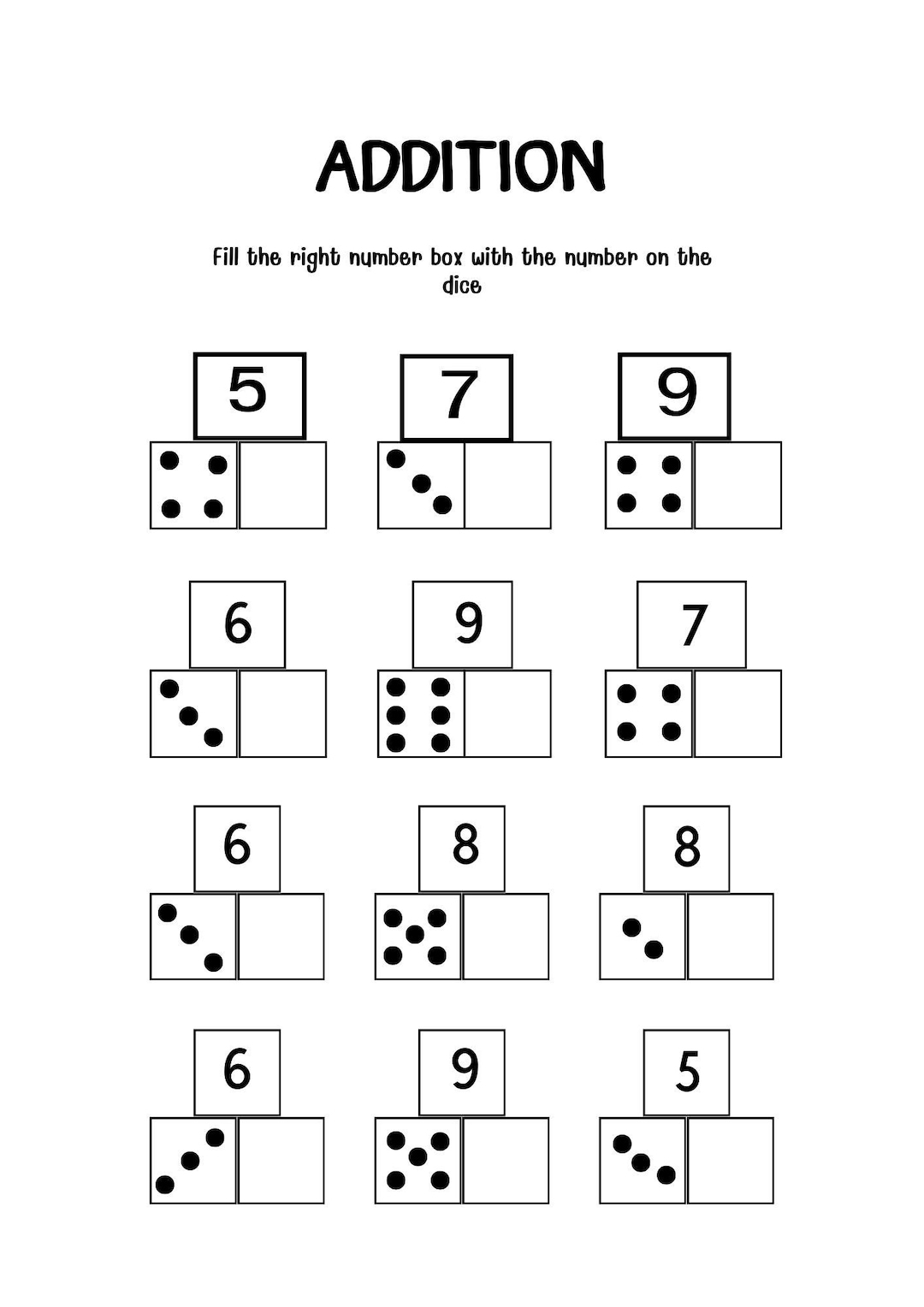 20 Printable Domino Addition Worksheets 1st Grade Kindergarten Math Number Sentences Activity Etsy 20 Printable Domino Addition Worksheets 1st Grade Kindergarten Math Number Sentences Activity Etsy