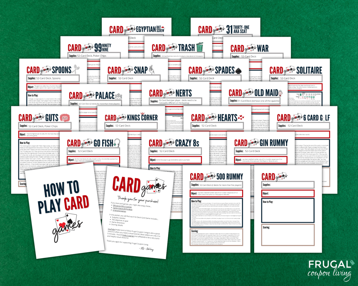 20 Super Fun Family Card Games With A Standard Deck Print Today