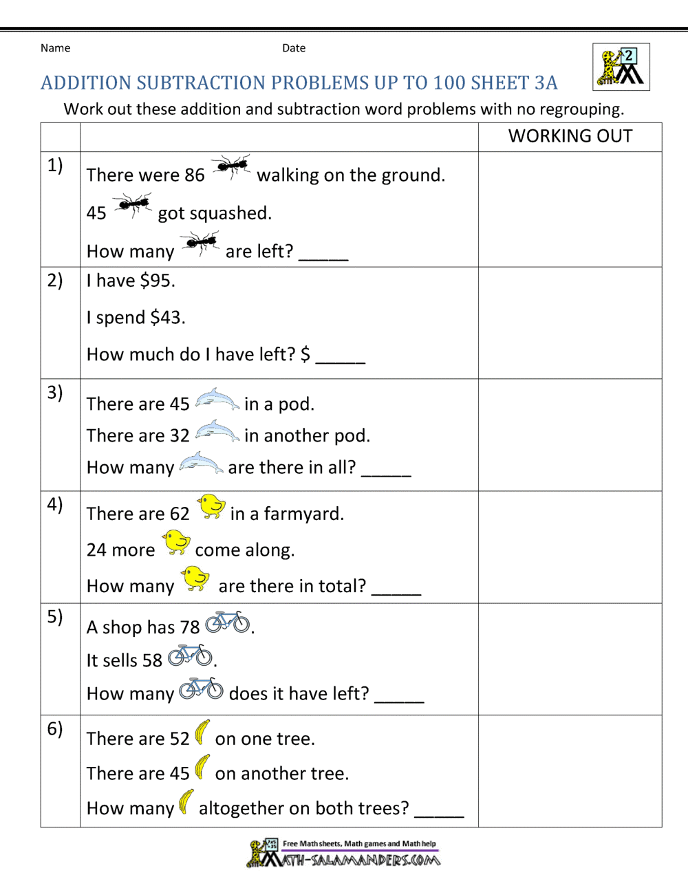 2nd Grade Addition And Subtraction Word Problems 2nd Grade Addition And Subtraction Word Problems