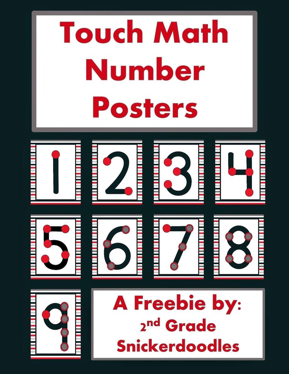 2nd Grade Snickerdoodles Touch Math Number Posters Freebie TouchMath Numbers 1 9 10 Free PDF Printables Printablee