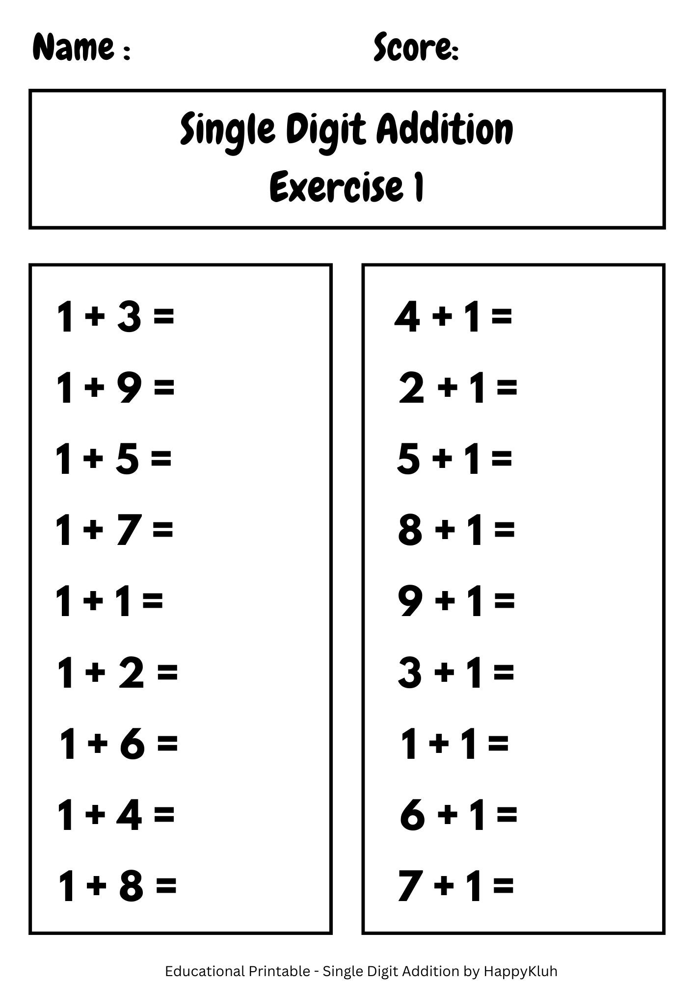 30 Printable Single Digit Addition Worksheets Preschool 2nd Grade Math Etsy 30 Printable Single Digit Addition Worksheets Preschool 2nd Grade Math Etsy