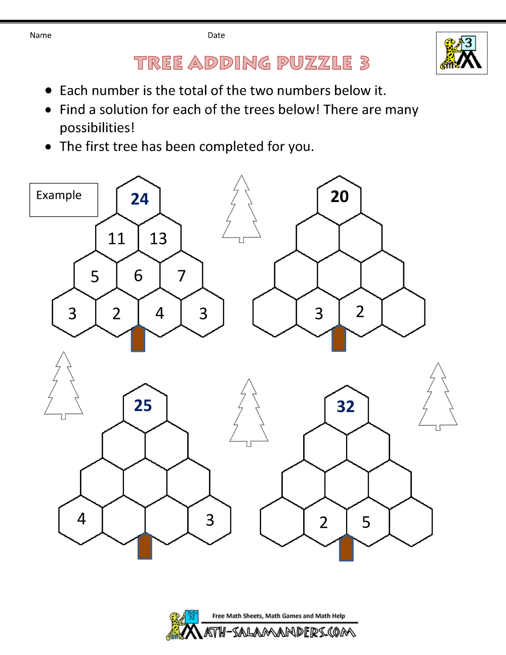 3rd Grade Math Puzzles Worksheets