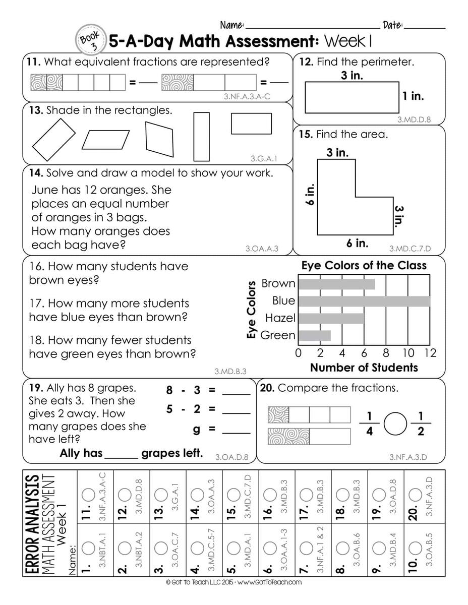 3rd Grade Math Test Practice Problems And Assessments Multiplication Drill Sheets 3rd Grade
