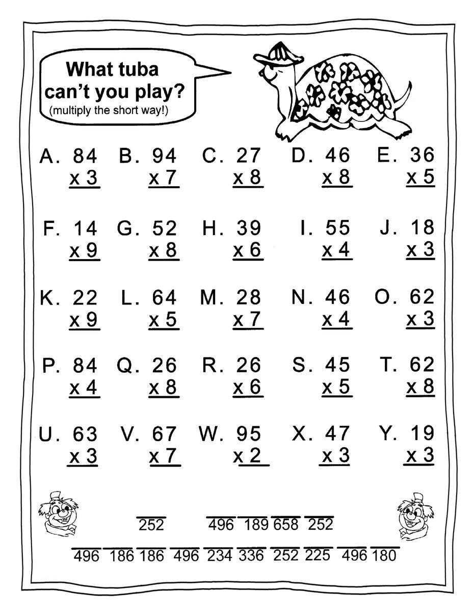 3rd Grade Math Worksheets Best Coloring Pages For Kids