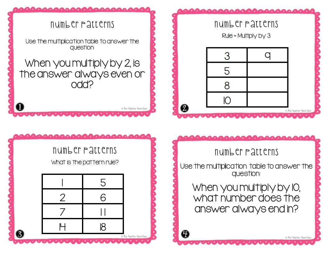3rd Grade Number Patterns Math Task Cards Number Patterns Math Center The Teacher Next Door 3rd Grade Number Patterns Math Task Cards Number Patterns Math Center The Teacher Next Door