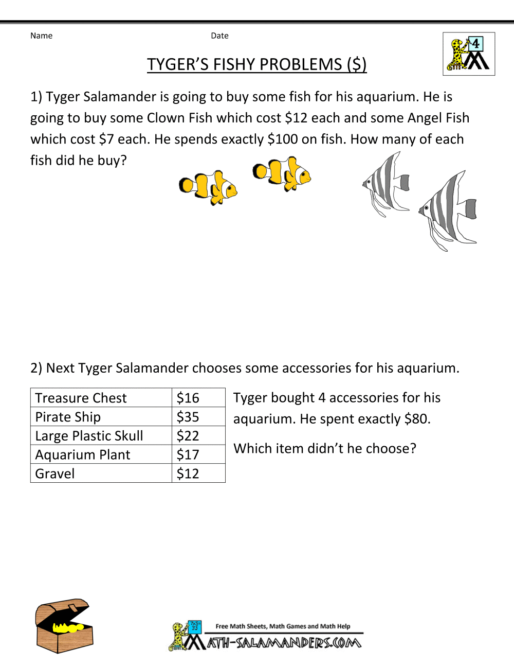 4th Grade Math Problems 100 Free Math Games For Grade 4 ONLINE Printable