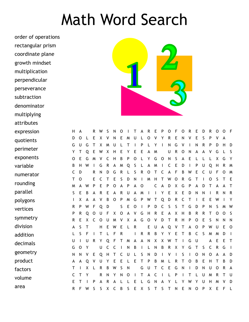 4th Grade Math Vocabulary Word Search WordMint 4th Grade Math Vocabulary Word Search WordMint