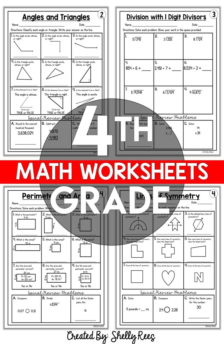 4th Grade Math Worksheets Free And Printable Appletastic Learning Worksheets Library