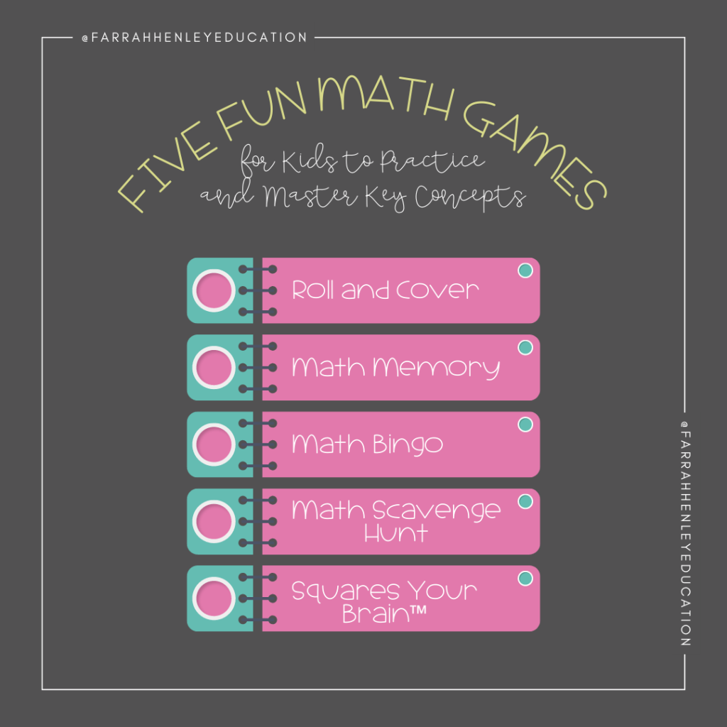 5 Fun Math Games For Kids To Practice And Master Key Concepts Farrah Henley Education LLC 5 Fun Math Games For Kids To Practice And Master Key Concepts Farrah Henley Education LLC