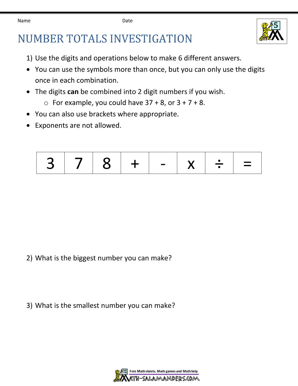5th Grade Math Problems