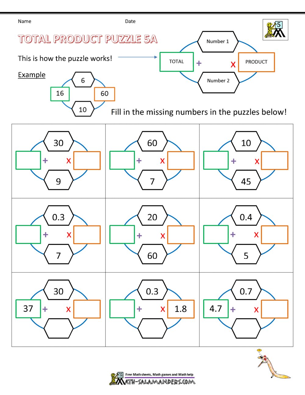 5th Grade Math Puzzles 5th Grade Math Puzzles