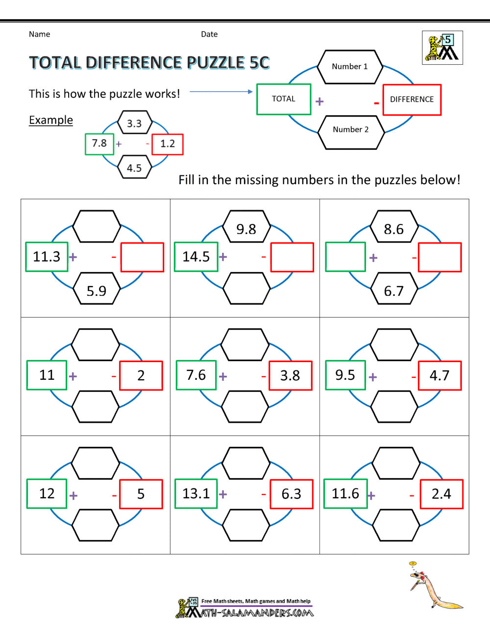 5th Grade Math Puzzles