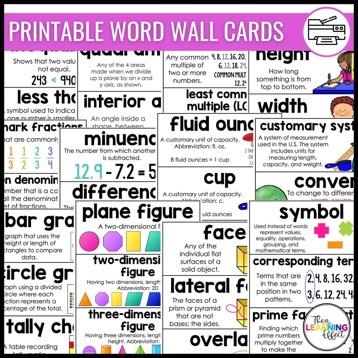 5th Grade Math Word Wall Printable And Digital 5th Grade Math Word Wall Printable And Digital