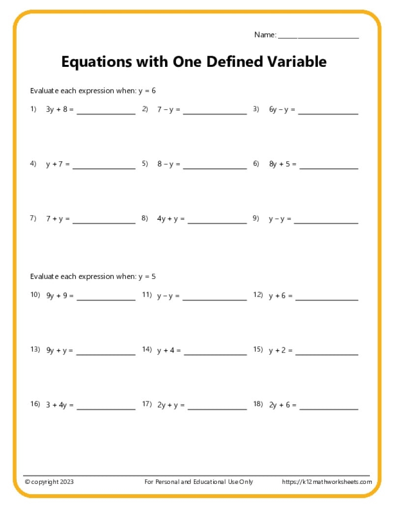 6th Grade Order Of Operations Worksheets
