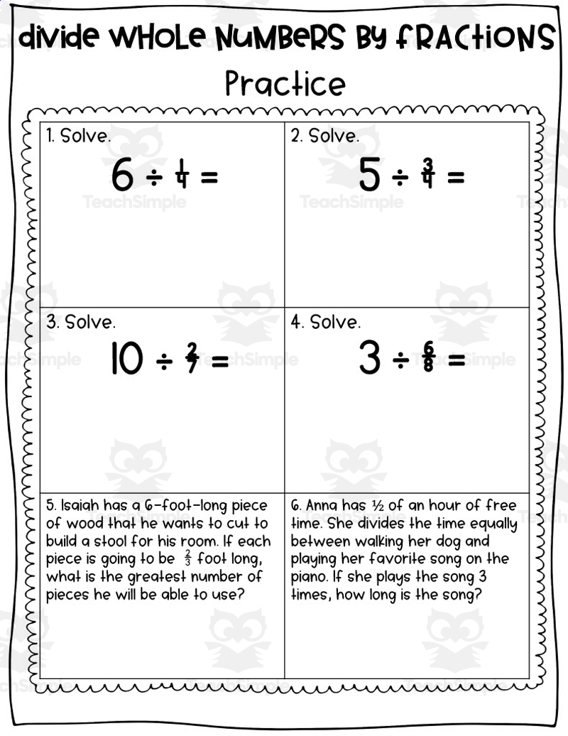 6th Grade Dividing Fractions Student Guided Notes By Teach Simple 6th Grade Dividing Fractions Student Guided Notes By Teach Simple