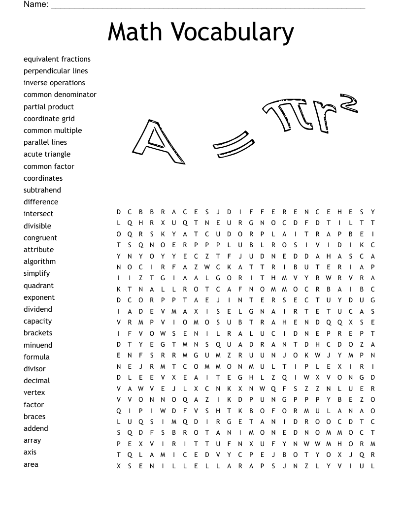 6th Grade Math Vocabulary Word Search WordMint 6th Grade Math Vocabulary Word Search WordMint