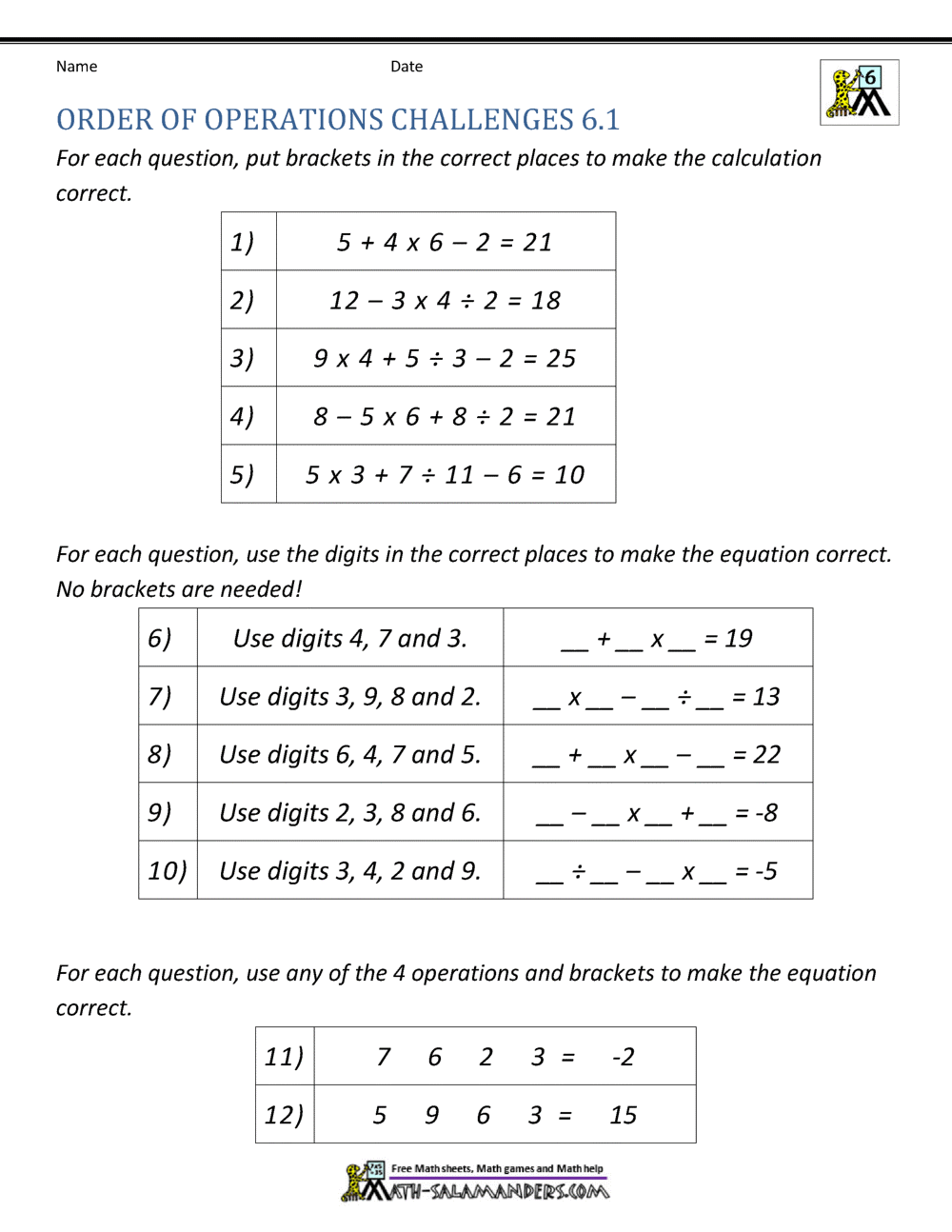 11 Math Practice Worksheet Grade 6 Free PDF At Worksheeto