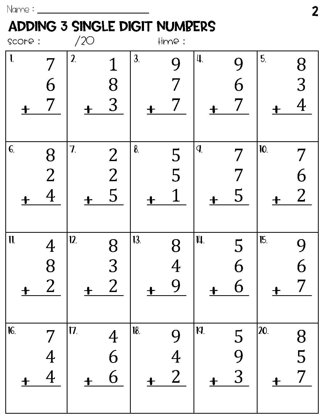 18 1 Minute Timed Addition Worksheets Free PDF At Worksheeto Worksheets Library