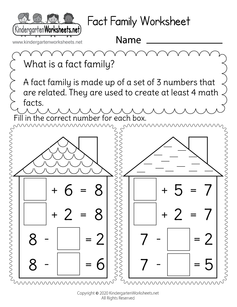 Addition And Subtraction Fact Family Worksheet Free Printable Digital PDF Fact Family Worksheets Superstar Worksheets