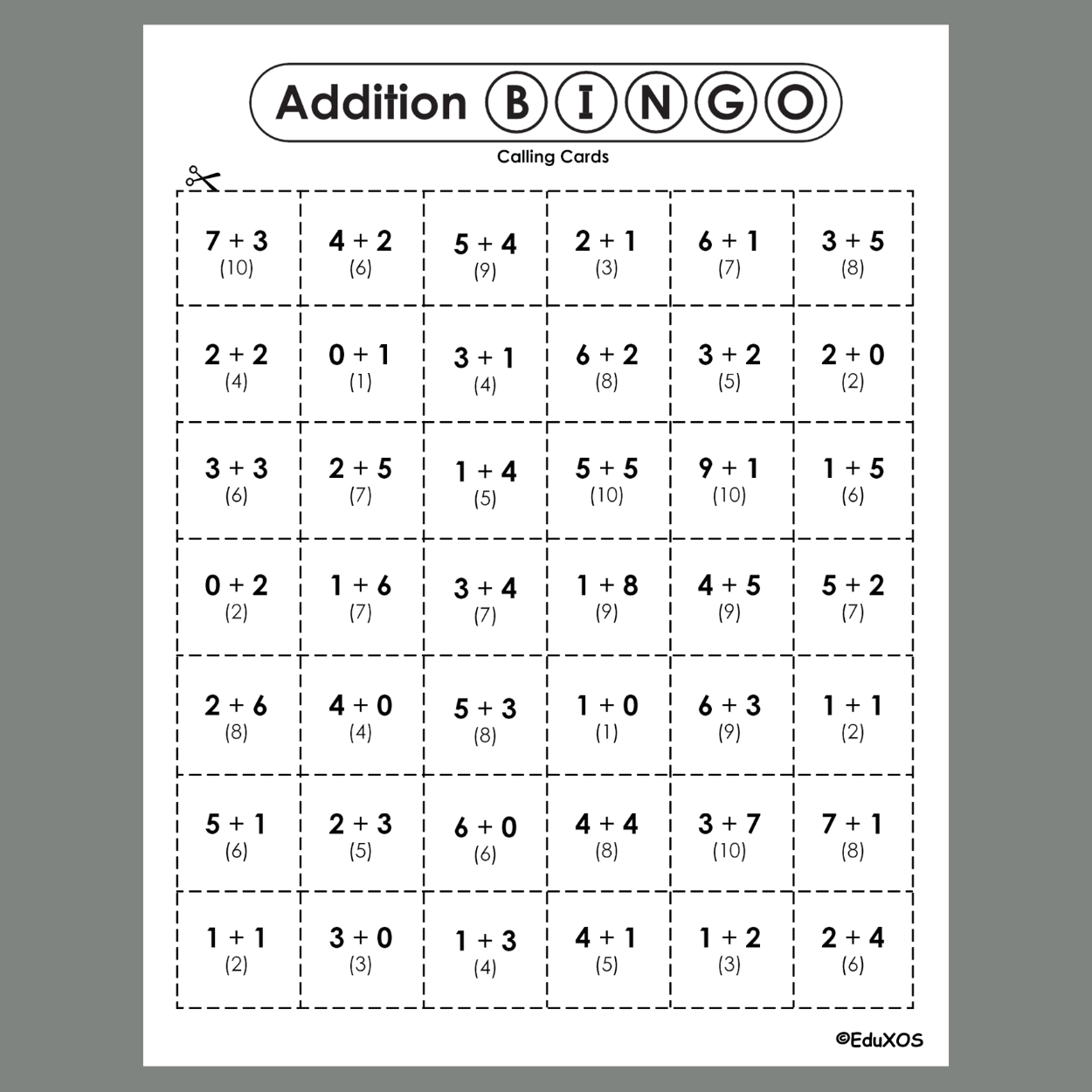 Addition Bingo Math Game Made By Teachers