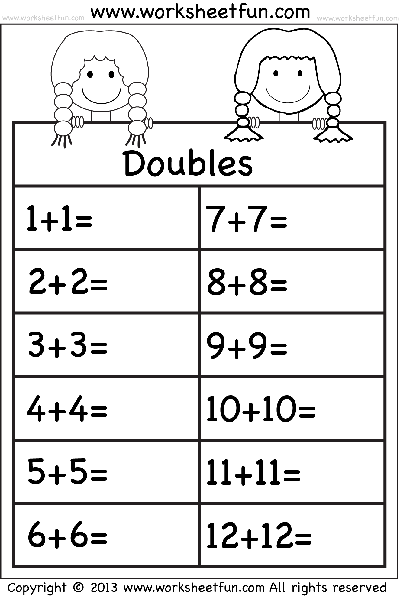 Addition Doubles 1 Worksheet FREE Printable Worksheets Worksheets Library Addition Doubles 1 Worksheet FREE Printable Worksheets Worksheetfun