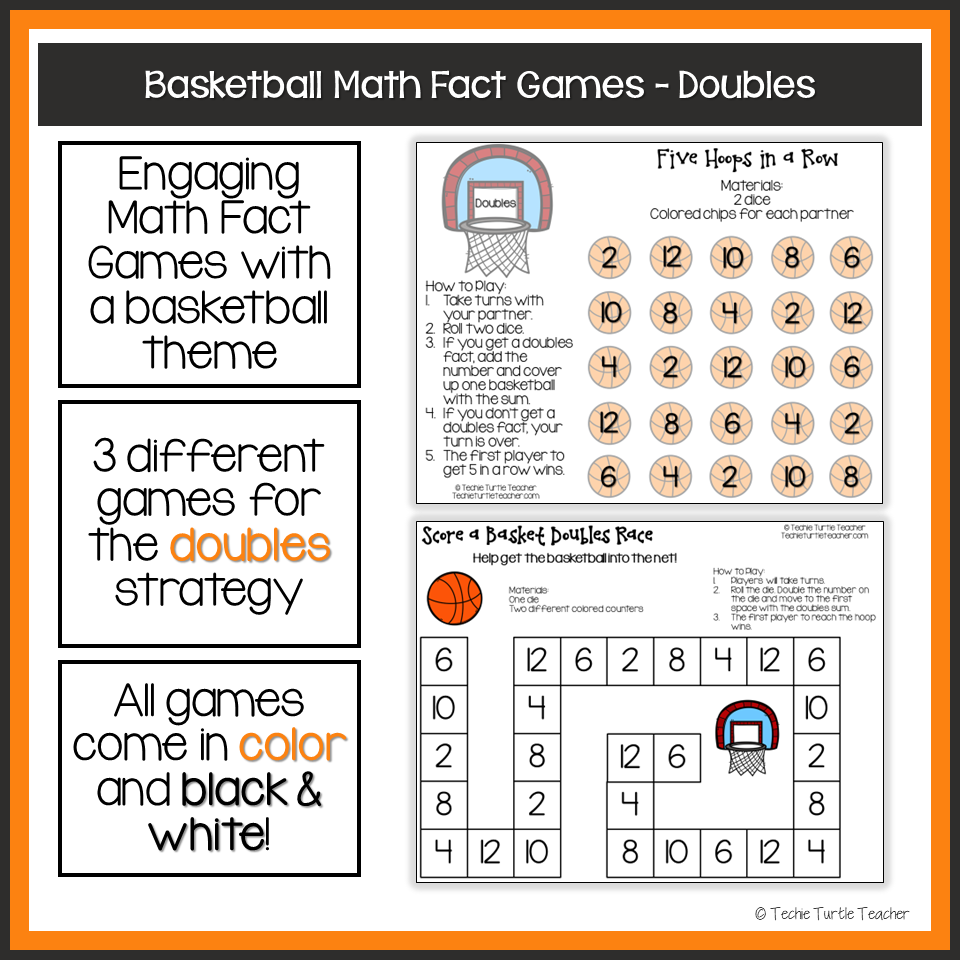 Addition Doubles Strategy Basketball Themed Math Fact Games Partner Centers Made By Teachers Addition Doubles Strategy Basketball Themed Math Fact Games Partner Centers Made By Teachers