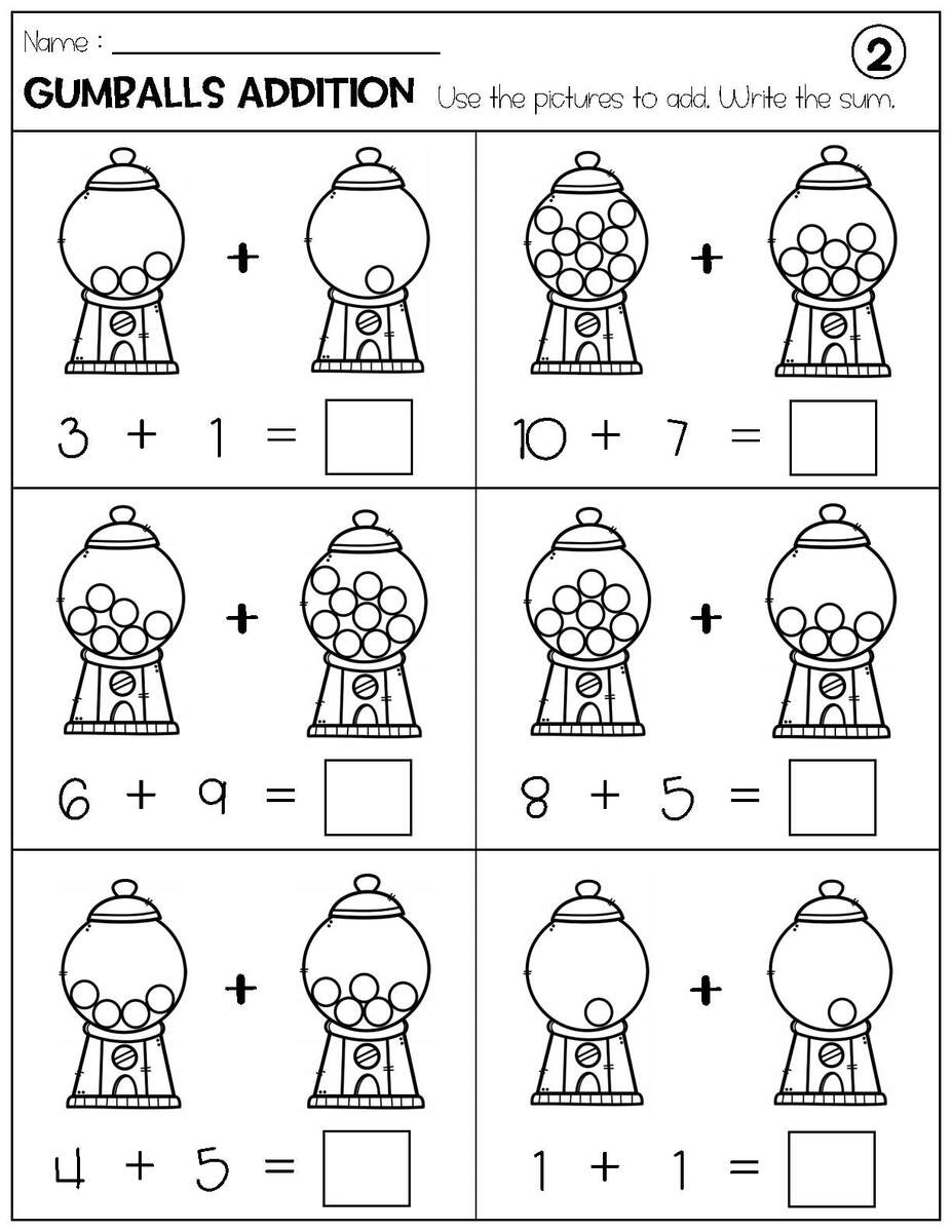 Addition With Pictures Sum Up To 20 Worksheets Adding Gumballs Pictures Math Worksheets Printable Etsy Addition With Pictures Sum Up To 20 Worksheets Adding Gumballs Pictures Math Worksheets Printable Etsy
