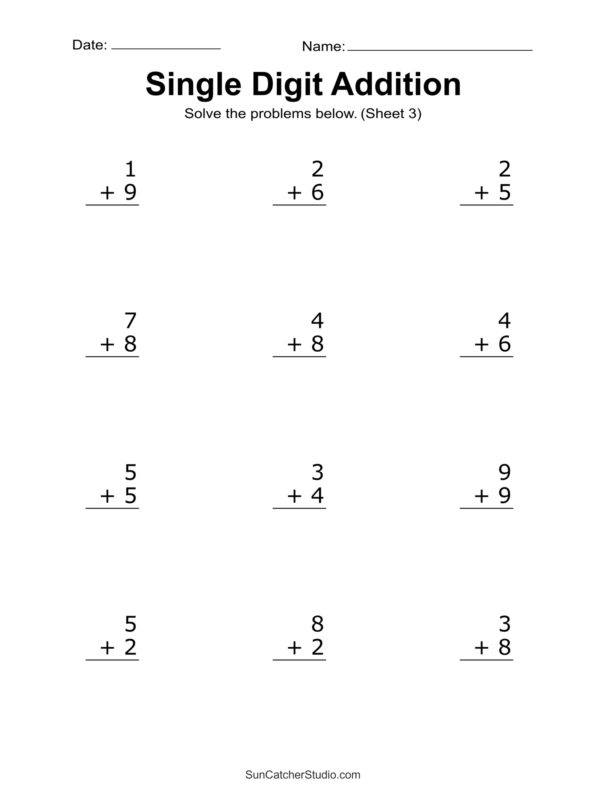 Addition Worksheets Free Printable Easy Math Problems Free Printables Lettering SVG Files Tools Apps Free 1st Grade Math Worksheet Templates To Customize Canva