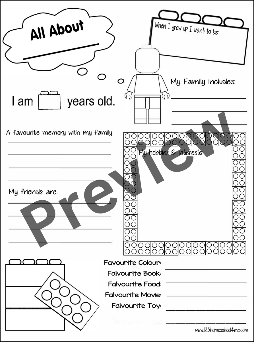 All About Me Lego Worksheets First Day Week Of Back To School Activities Made By Teachers