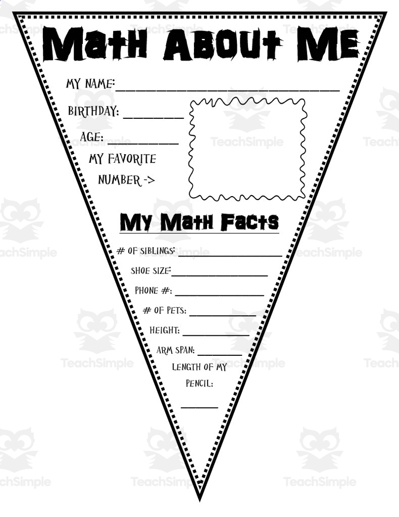 All About Me Pennant Bundle By Teach Simple
