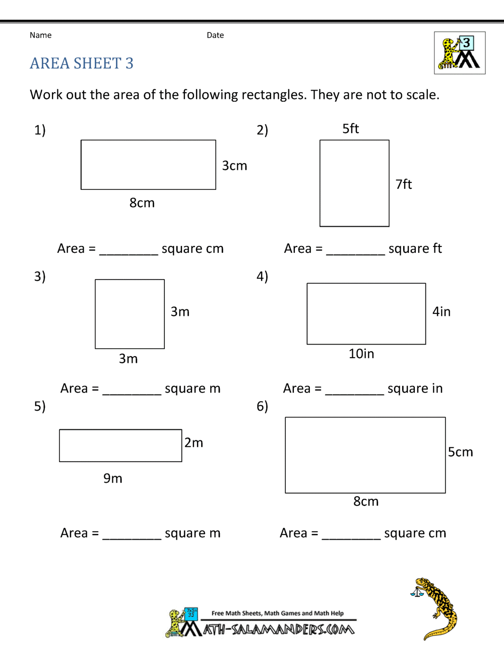 Area Of Quadrilateral Worksheets