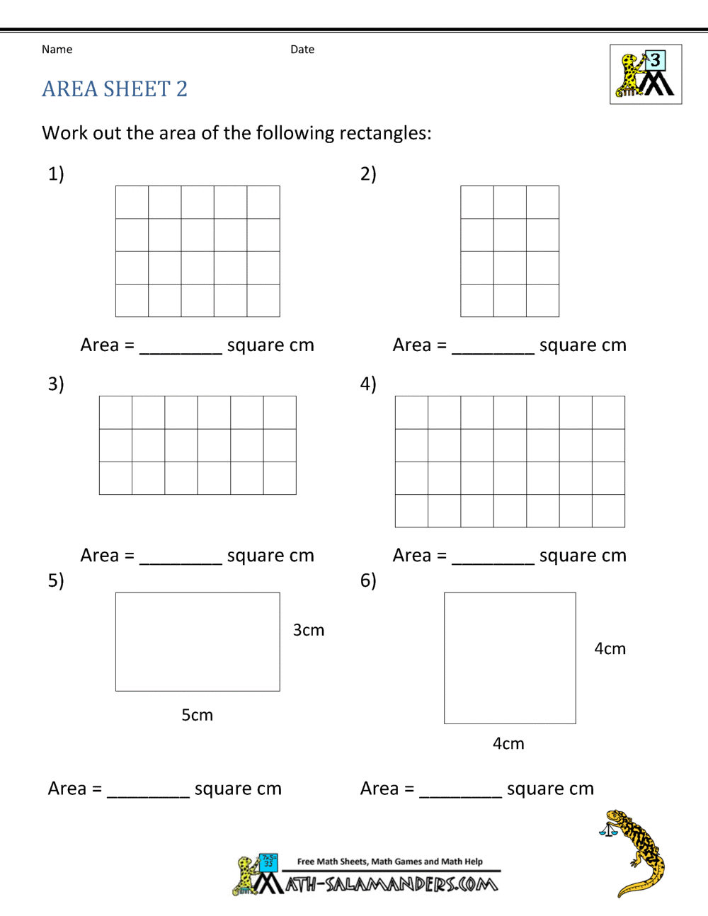 Area Of Quadrilateral Worksheets