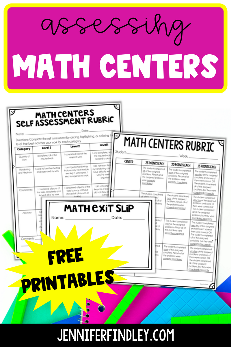 Assessing Math Centers Teaching With Jennifer Findley Self Assessment For Students Your Therapy Source