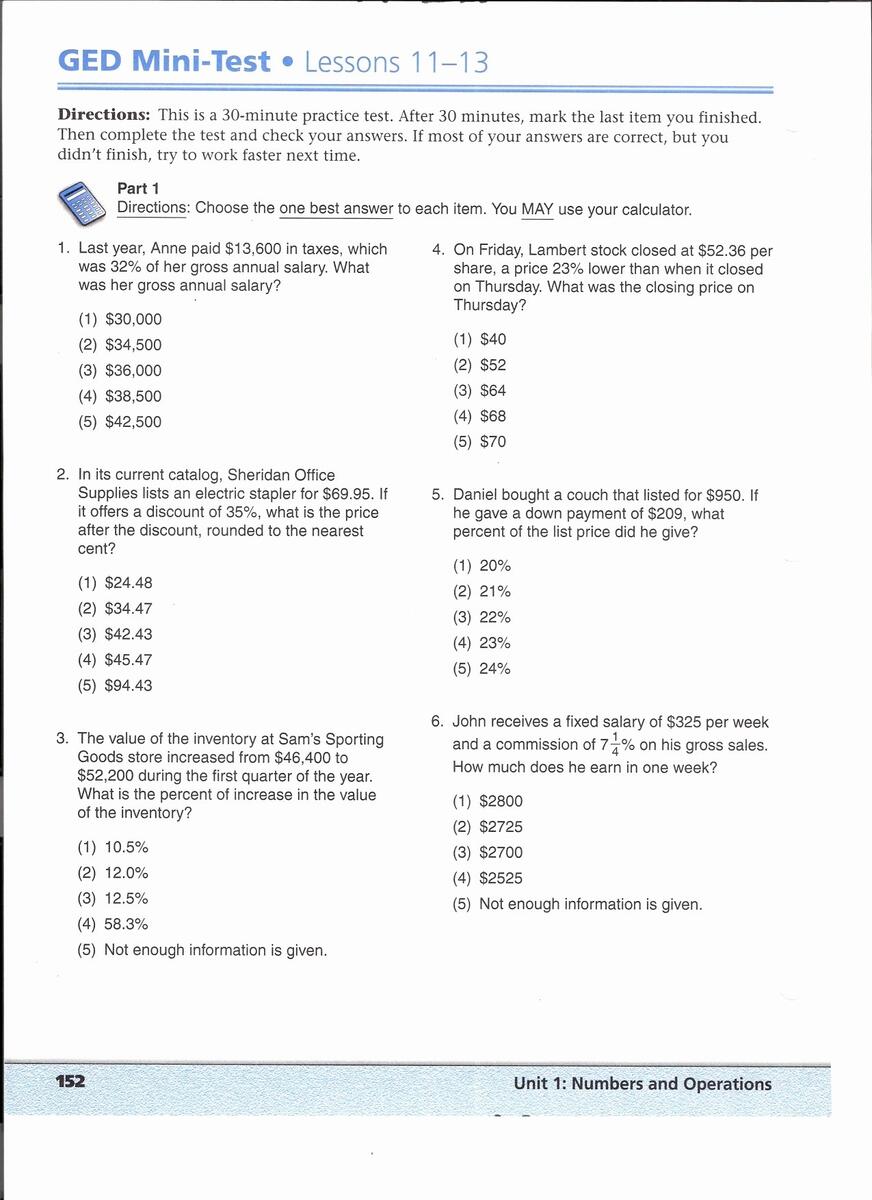 Asvab Math Practice Exam Iummery