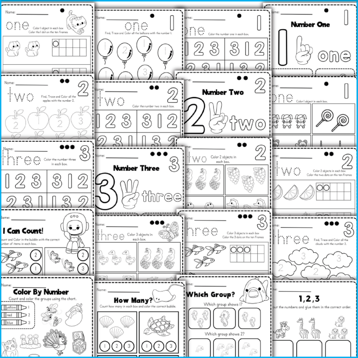 Printable Kindergarten Math Worksheets PDF Free Download
