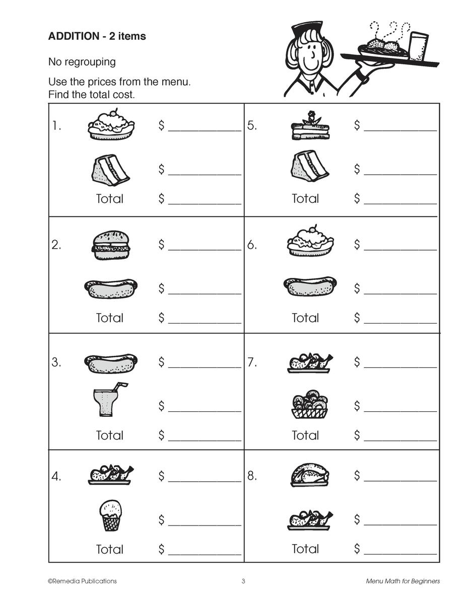 Beginning Menu Math Addition Subtraction Multiplication Consumer Activities Made By Teachers Beginning Menu Math Addition Subtraction Multiplication Consumer Activities Made By Teachers
