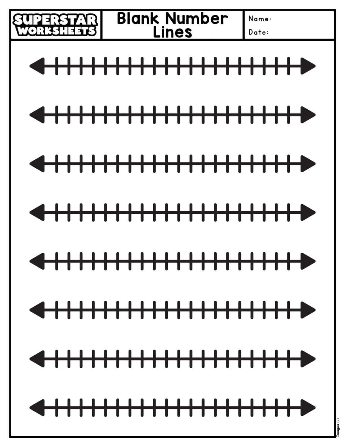 Blank Number Lines Free Printables Superstar Worksheets Number Lines Integers Decimals Blank Missing Numbers Free Printables Lettering SVG Files Tools Apps