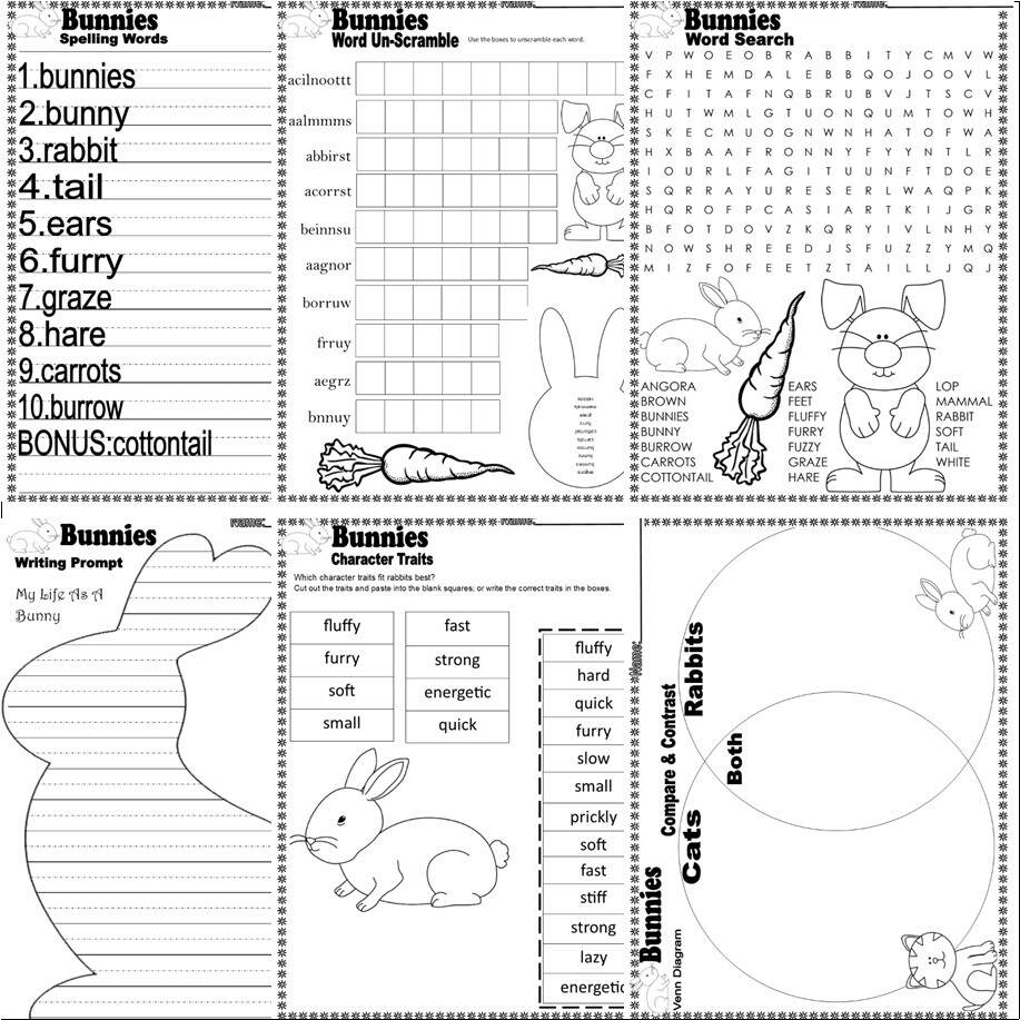 Bunny Rabbit Theme NO PREP Worksheets Writing Craft Activities Math ELA Spring Classful Bunny Rabbit Theme NO PREP Worksheets Writing Craft Activities Math ELA Spring Classful