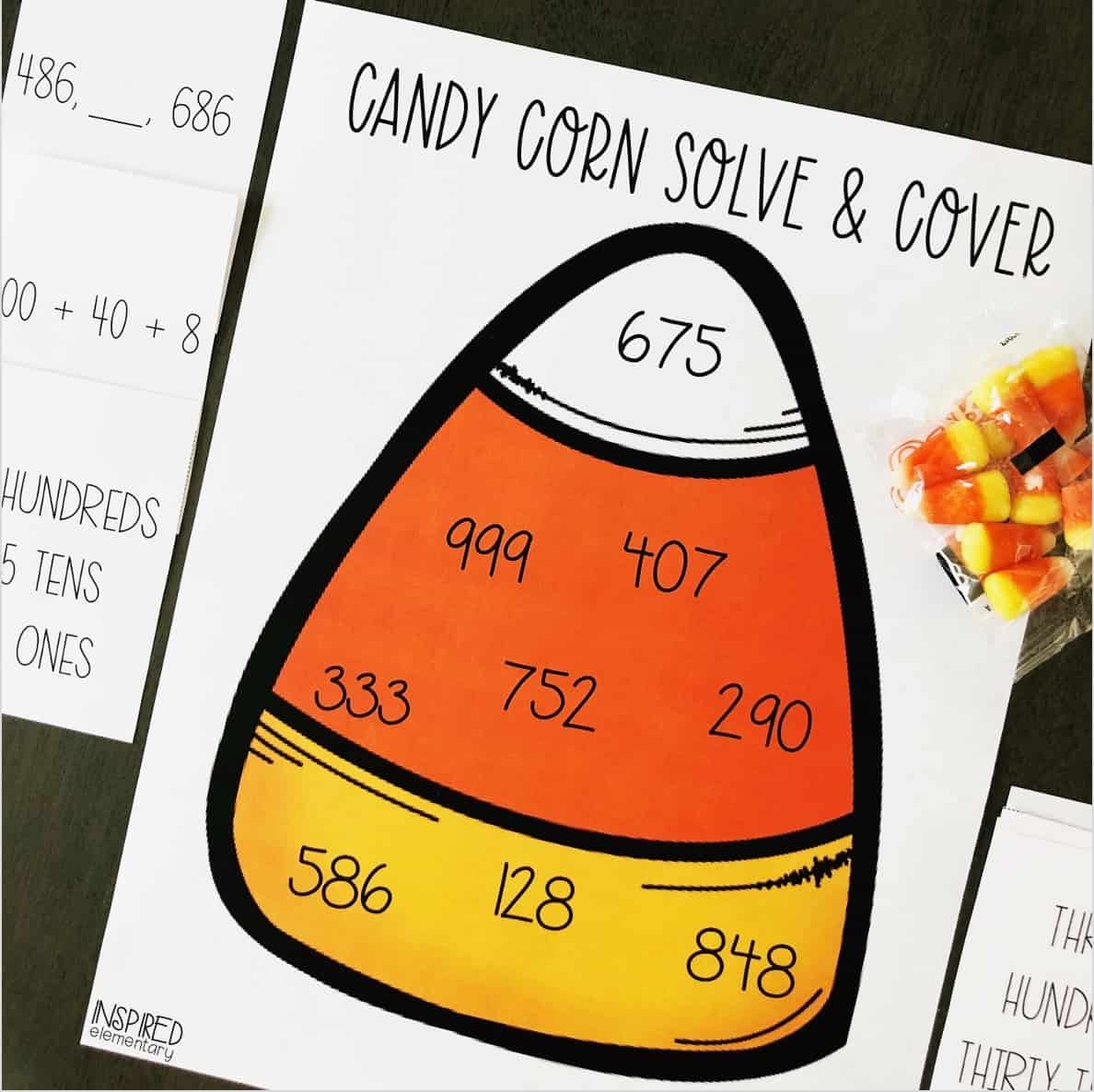 Candy Corn Place Value Solve Cover Freebie Inspired Elementary
