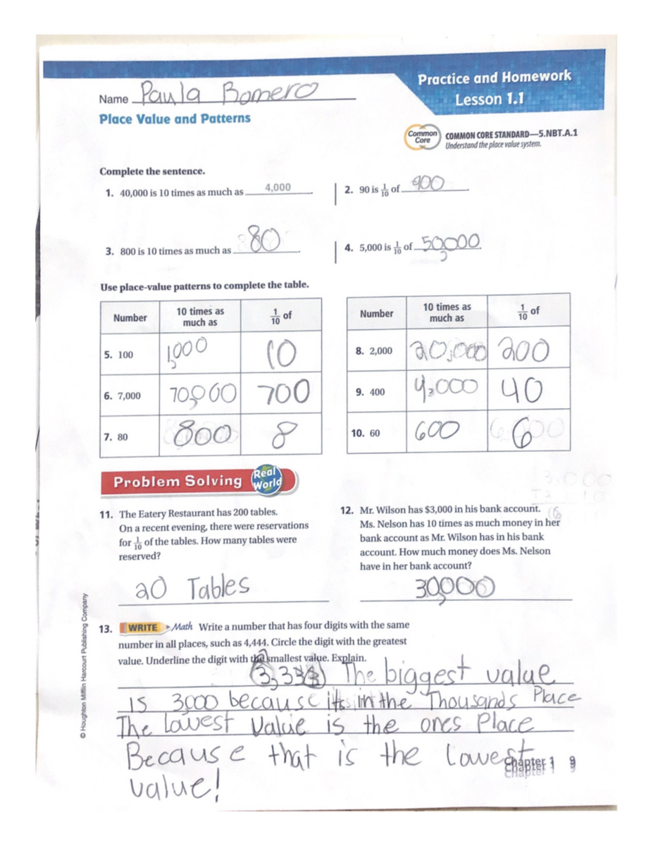 CC 5 NBT A Lesson 1 Practice On Place Value And Patterns Studocu CC 5 NBT A Lesson 1 Practice On Place Value And Patterns Studocu