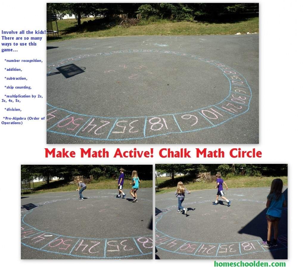 Chalk Circle Game Outdoor Math Game For Anything From Addition Thru PreAlgebra Homeschool Den