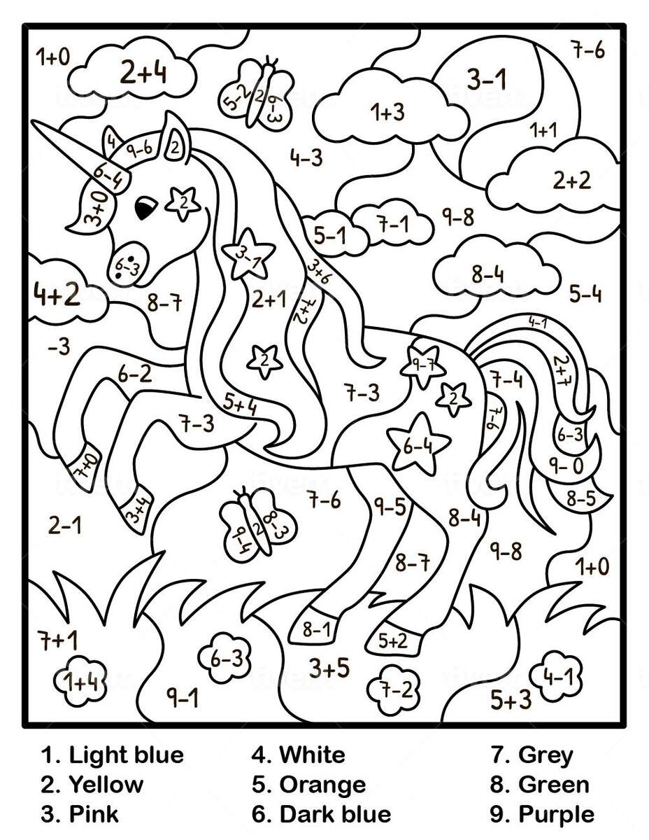 Children S Color By Number Printable Fantasy Princess Unicorn PDF Printable Coloring Pages Instant Download Kids Coloring Pages Etsy