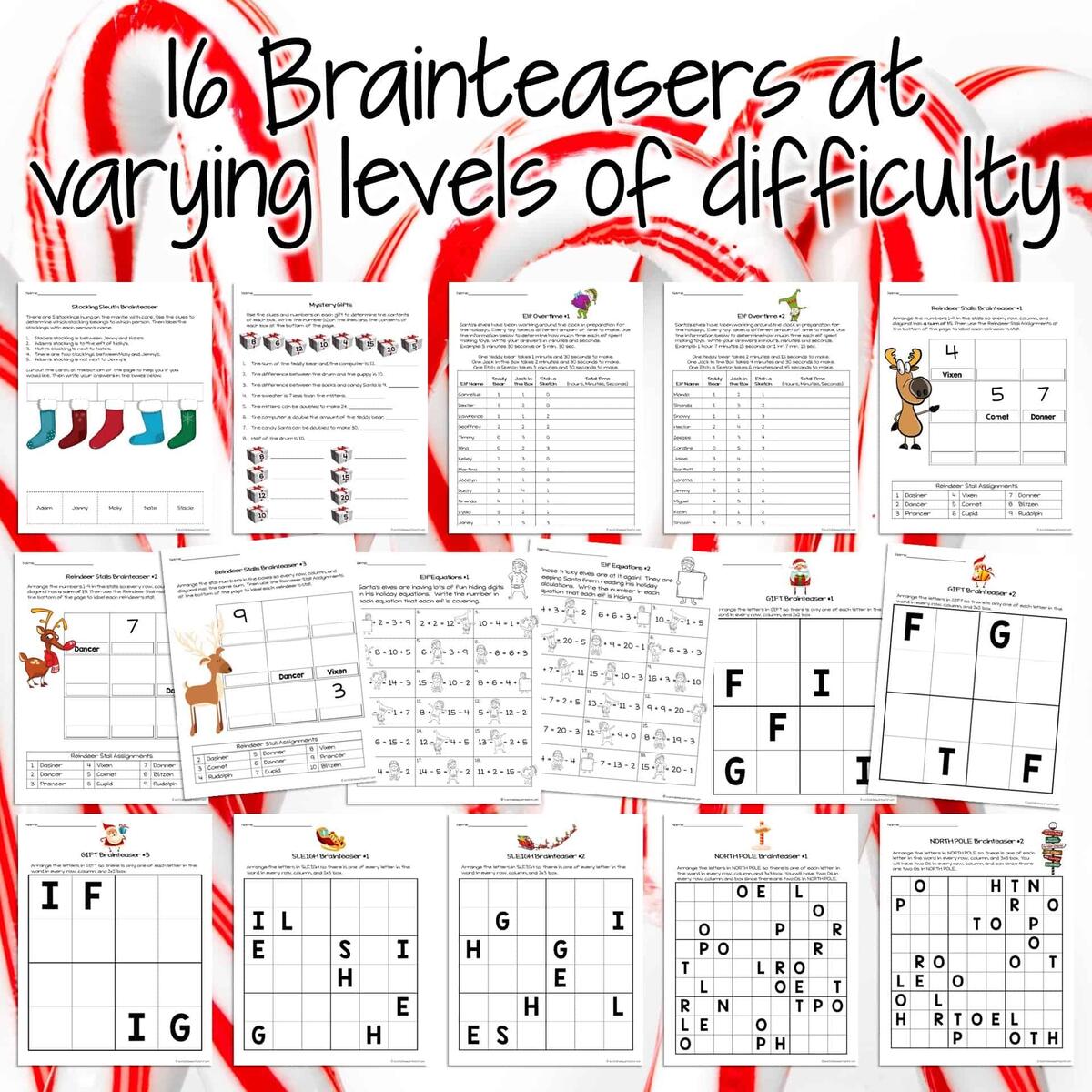 Christmas Math Challenges Brainteasers