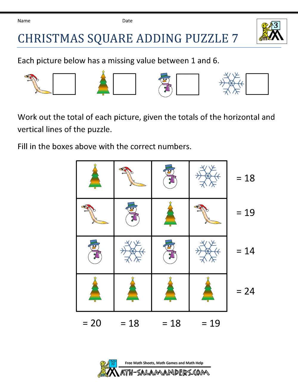 Christmas Math Worksheets Christmas Math Worksheets